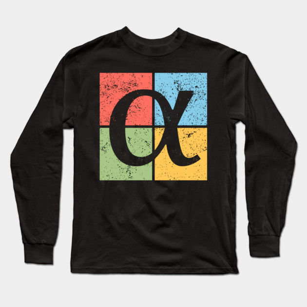Alpha Pop Art Design - Greek Letter A Artwork Long Sleeve T-Shirt by TuncGK