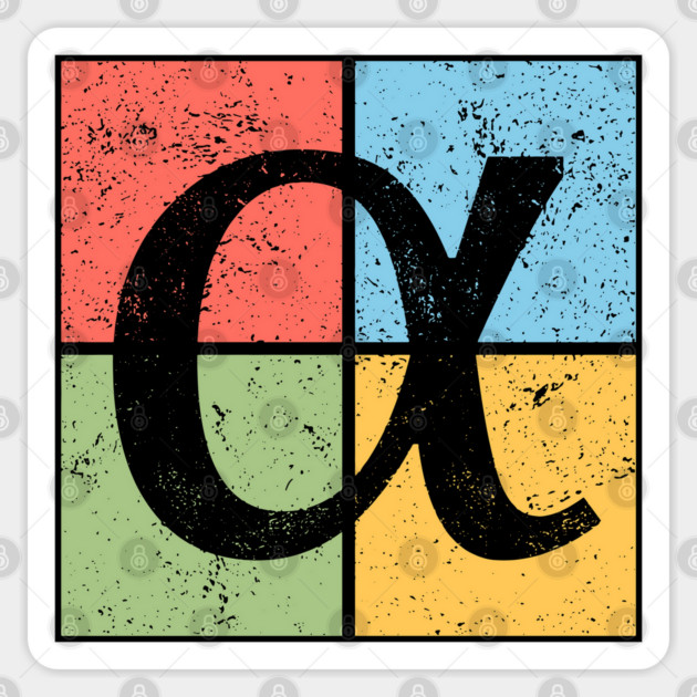 Alpha Pop Art Design - Greek Letter A Artwork Sticker by TuncGK