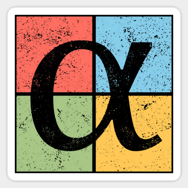 Alpha Pop Art Design - Greek Letter A Artwork Magnet by TuncGK