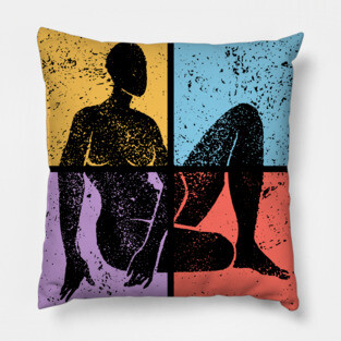 Artistic Female Pop Art Design - Feminine Icon Art Pillow