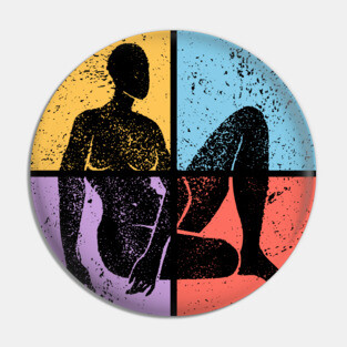 Artistic Female Pop Art Design - Feminine Icon Art Pin