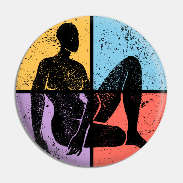 Artistic Female Pop Art Design - Feminine Icon Art Pin by TuncGK