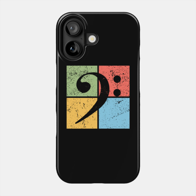 Bass Clef Pop Art Design - Retro Music Symbol Phone Case by TuncGK