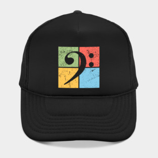 Bass Clef Pop Art Design - Retro Music Symbol Hat