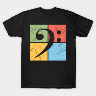 Bass Clef Pop Art Design - Retro Music Symbol T-Shirt