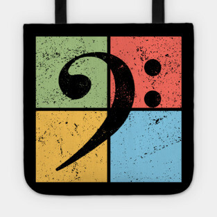 Bass Clef Pop Art Design - Retro Music Symbol Tote