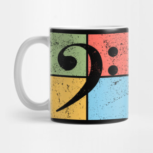 Bass Clef Pop Art Design - Retro Music Symbol Mug