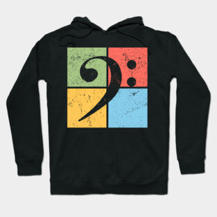 Bass Clef Pop Art Design - Retro Music Symbol Hoodie