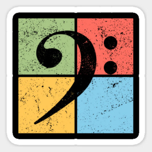 Bass Clef Pop Art Design - Retro Music Symbol Magnet