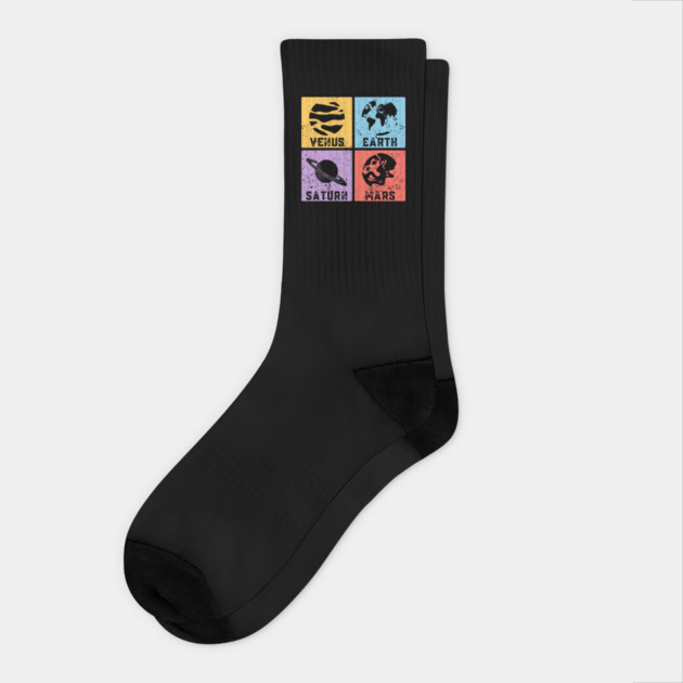 Beauty, Life, Time, War Pop Art Design - Elements Socks by TuncGK
