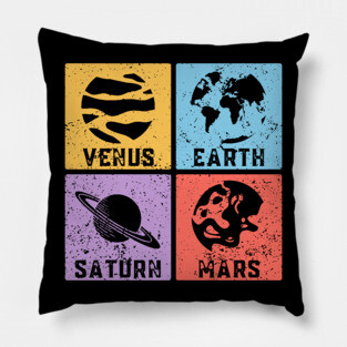 Beauty, Life, Time, War Pop Art Design - Elements Pillow