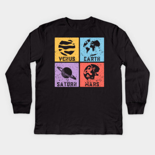 Beauty, Life, Time, War Pop Art Design - Elements Kids Long Sleeve T-Shirt
