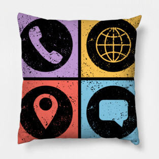 Constantly Social Pop Art Design - Social Symbols Pillow