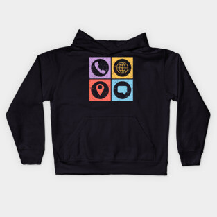 Constantly Social Pop Art Design - Social Symbols Kids Hoodie