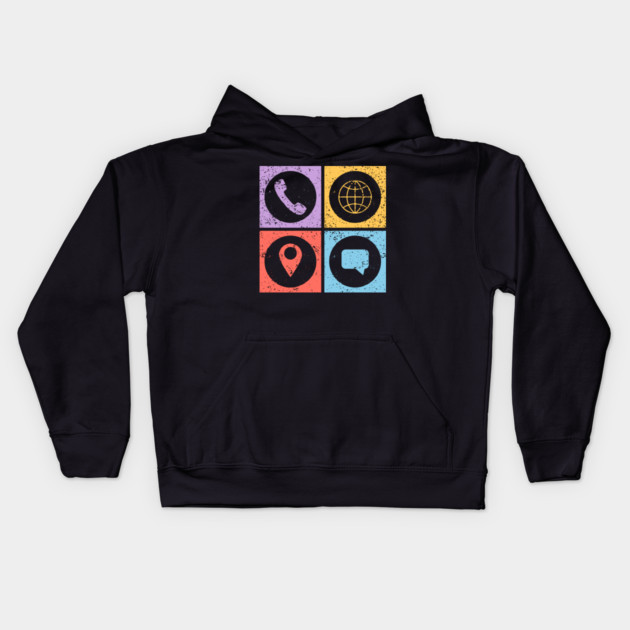 Constantly Social Pop Art Design - Social Symbols Kids Hoodie by TuncGK