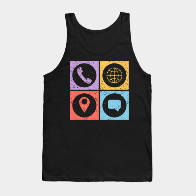 Constantly Social Pop Art Design - Social Symbols Tank Top by TuncGK