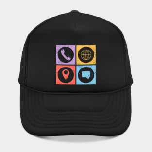 Constantly Social Pop Art Design - Social Symbols Hat