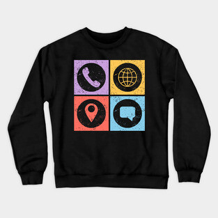 Constantly Social Pop Art Design - Social Symbols Crewneck Sweatshirt
