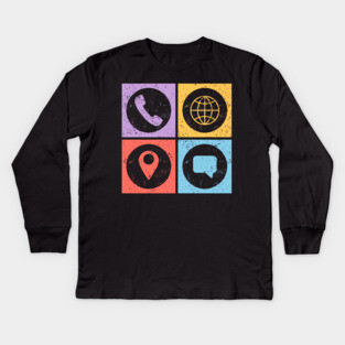 Constantly Social Pop Art Design - Social Symbols Kids Long Sleeve T-Shirt