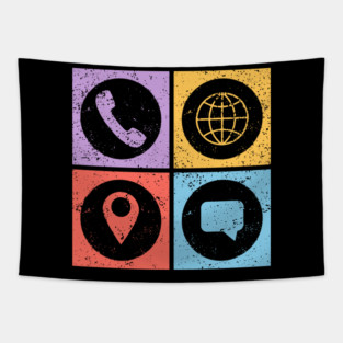 Constantly Social Pop Art Design - Social Symbols Tapestry