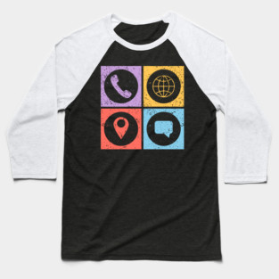 Constantly Social Pop Art Design - Social Symbols Baseball T-Shirt