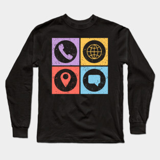 Constantly Social Pop Art Design - Social Symbols Long Sleeve T-Shirt
