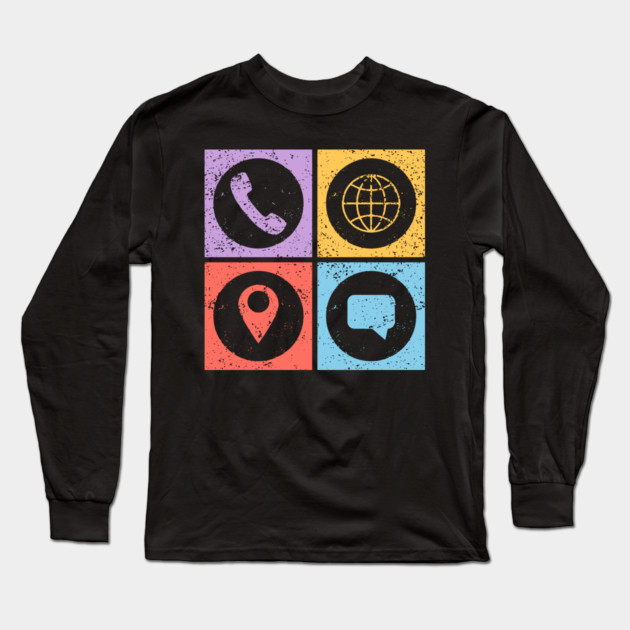 Constantly Social Pop Art Design - Social Symbols Long Sleeve T-Shirt by TuncGK