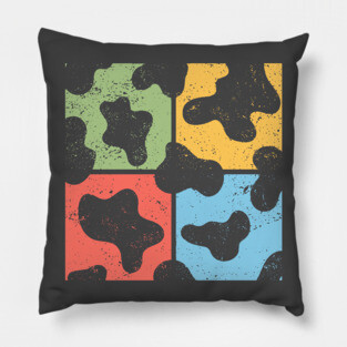Cow Pattern Pop Art Design - Retro Animal Print Pillow