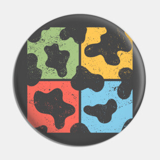 Cow Pattern Pop Art Design - Retro Animal Print Pin