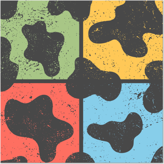 Cow Pattern Pop Art Design - Retro Animal Print Wall Art by TuncGK