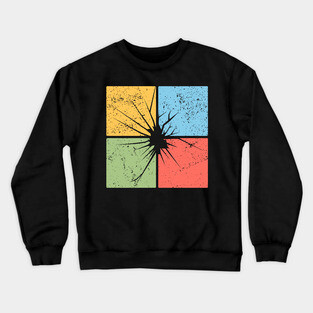 Crack Pop Art Design - Retro Distressed Effect Crewneck Sweatshirt