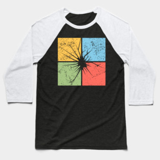 Crack Pop Art Design - Retro Distressed Effect Baseball T-Shirt