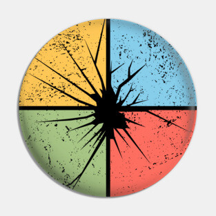 Crack Pop Art Design - Retro Distressed Effect Pin