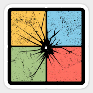 Crack Pop Art Design - Retro Distressed Effect Magnet