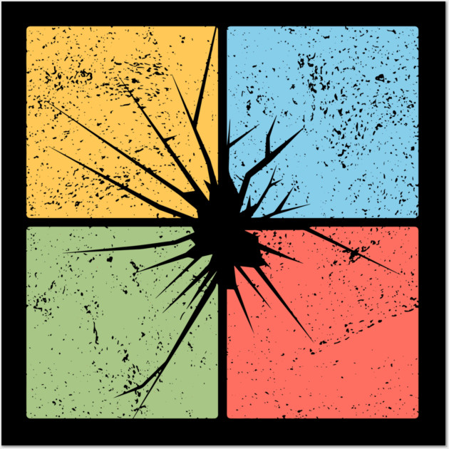 Crack Pop Art Design - Retro Distressed Effect Wall Art by TuncGK