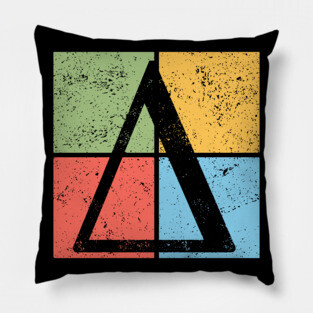 Delta Pop Art Design - Greek Triangle Symbol Art Pillow