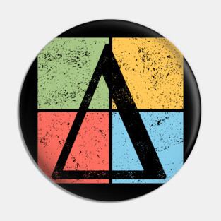 Delta Pop Art Design - Greek Triangle Symbol Art Pin
