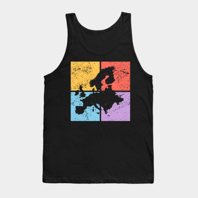 Europe Pop Art Design - Colorful Map Art Tank Top by TuncGK