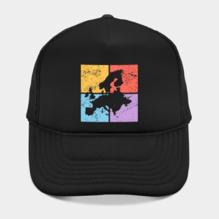 Europe Pop Art Design - Colorful Map Art Hat