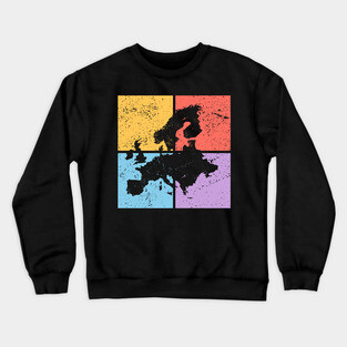 Europe Pop Art Design - Colorful Map Art Crewneck Sweatshirt