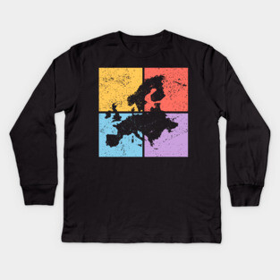Europe Pop Art Design - Colorful Map Art Kids Long Sleeve T-Shirt