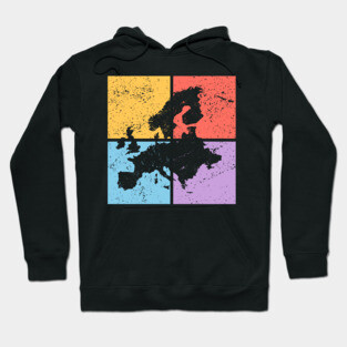 Europe Pop Art Design - Colorful Map Art Hoodie