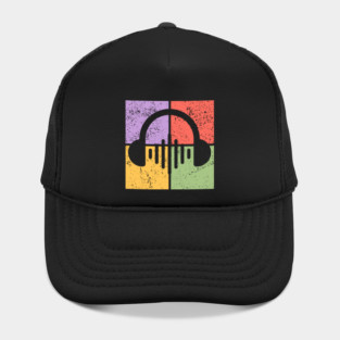 Music Lover's Pop Art Design - Retro Headphones Hat