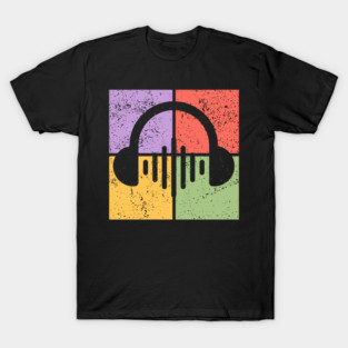 Music Lover's Pop Art Design - Retro Headphones T-Shirt