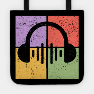Music Lover's Pop Art Design - Retro Headphones Tote