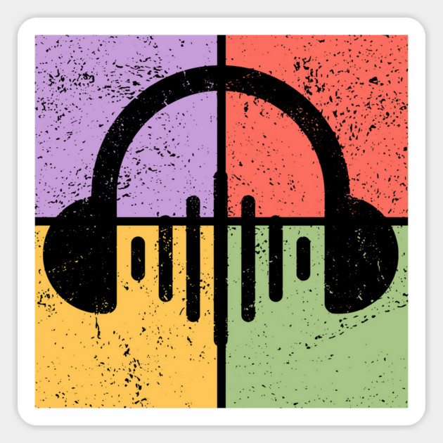 Music Lover's Pop Art Design - Retro Headphones Magnet by TuncGK