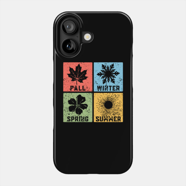 Four Seasons Pop Art Design - Seasonal Icons Phone Case by TuncGK