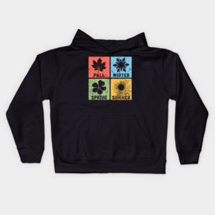 Four Seasons Pop Art Design - Seasonal Icons Kids Hoodie