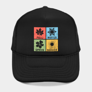 Four Seasons Pop Art Design - Seasonal Icons Hat