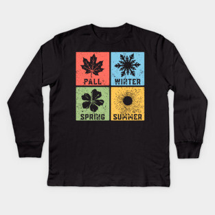 Four Seasons Pop Art Design - Seasonal Icons Kids Long Sleeve T-Shirt